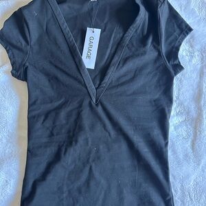 Garage Black Fitted Short Sleeve Tee